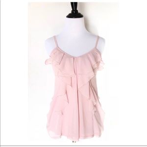 Express light pink ruffle sheer cami